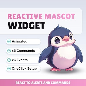 REACTIVE STREAM PET - Penguin - Twitch-widget - Hd-bestanden - Directe download - Installatie met StreamElements //compatibel met Obs