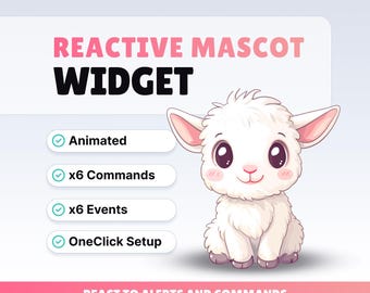REACTIVE STREAM PET - Sheep - Twitch Widget - Hd Files - Instant download - Setup with StreamElements // Compatible with Obs