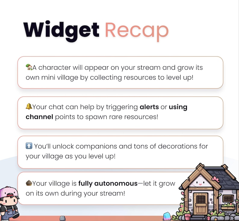 Stream Widget - Winziges Dorf - Sammle Ressourcen, verbessere deine Basis und mehr! Twitch und Youtube Bild 10
