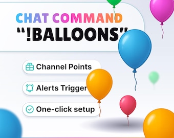 STREAM COMMAND WIDGET - Balloons - Chat Command for Twitch and Youtube // Instant Download