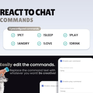 REACTIVE STREAM PET - Grey Wolf - Twitch Widget - Hd Files - Instant download - Setup with StreamElements // Compatible with Obs image 3