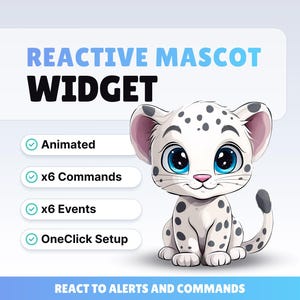 REACTIVE STREAM PET - White Panther - Twitch Widget - Hd-bestanden - Directe download - Installatie met StreamElements //compatibel met Obs