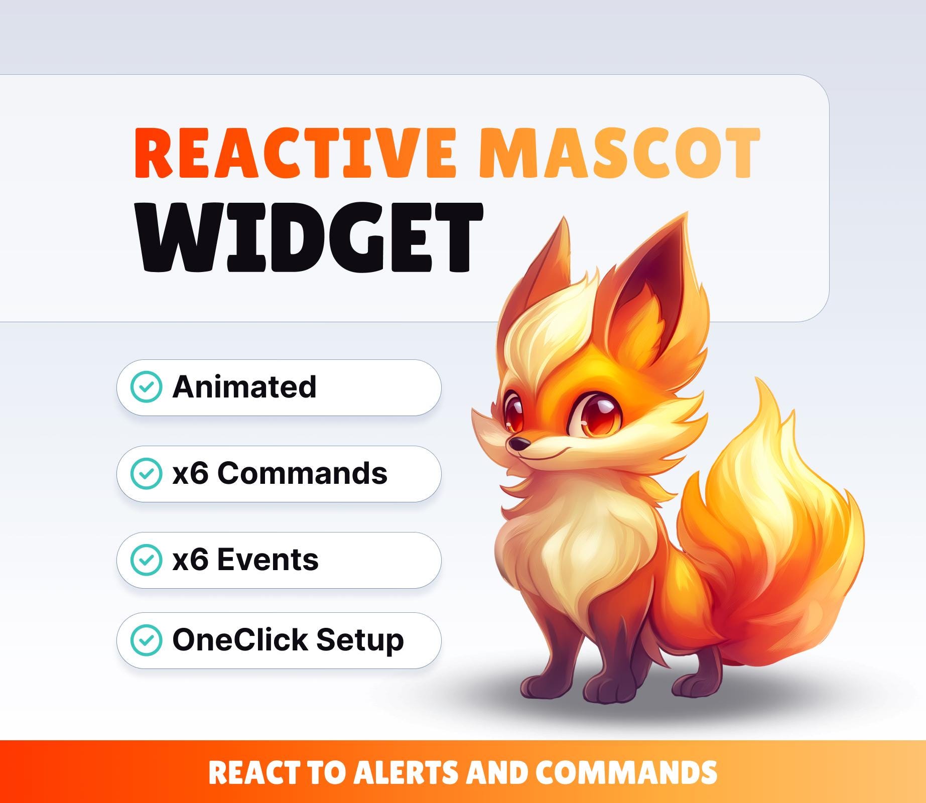 Widgit Fox REACTIVE STREAM PET - Fire Fox - Twitch Widget - Hd Files - Instant ...