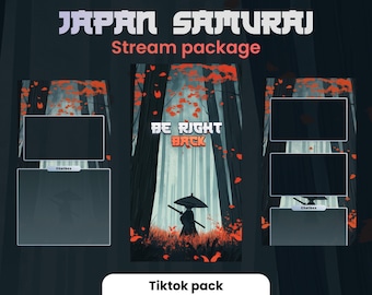 TIKTOK STREAMPACK - Samurai - Overlays, Szenen, Warnungen und mehr! Sofortiger Download - 9:16