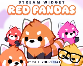 RED PANDAS - Stream Widget // Alerts , Channel points , Commands // Twitch & YouTube - StreamElements (Instant Download)
