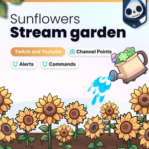 Stream Garden Widget – Solrosor – Twitch, YouTube-aviseringar, kanalpunkter, kommandon