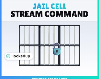 STREAM WIDGET - Jail Cell - Stream element widget - React to chat commands - 1920x1080px and 1080x1080px