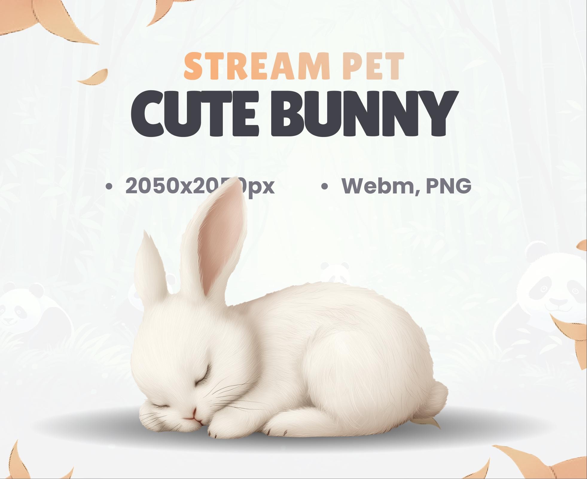 STREAM PET - White Bunny - Animated - Perfect Loop - Hd Files (2050x2050px) - Transparent background