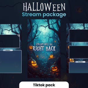 Halloween Animated Stream Package | TikTok Overlays, Scenes, Alerts (Instant Download)