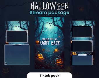 Halloween Animated Stream Package | TikTok Overlays, Scenes, Alerts (Instant Download)