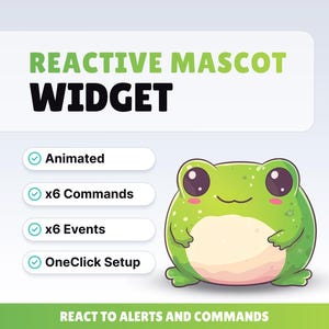 REACTIVE STREAM PET - Frog - Twitch Widget - Hd Files - Instant download - Setup with StreamElements // Compatible with Obs