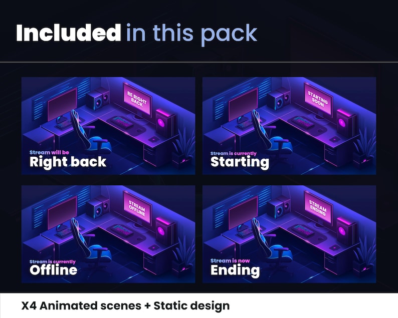 X4 Animated Stream Scenes - Low-fi Gaming Room - Twitch / Youtube ...