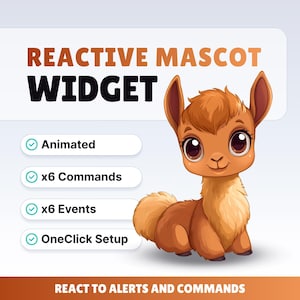REACTIVE STREAM PET - Brown Llama - Twitch Widget - Hd Files - Instant download - Setup with StreamElements // Compatible with Obs