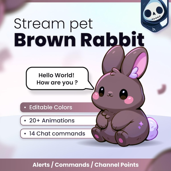 Reactive Stream Pet - Rabbit  // Chat Commands - Alerts - Channel Points // Twitch, Youtube and Kick