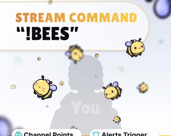 STREAM COMMAND WIDGET - Bees - Chat Command for Twitch and Youtube // Instant Download