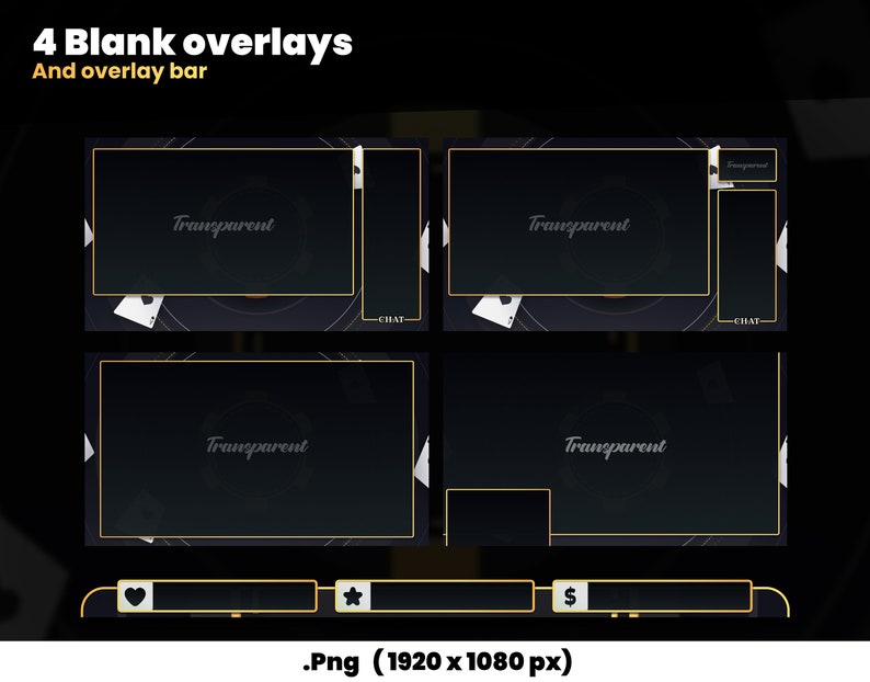 Black Casino Overlays Kit | Animated Twitch Stream Package | OBS ...