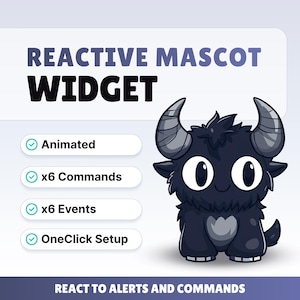 REACTIVE STREAM PET - Black Demon - Twitch Widget - Hd Files - Instant download - Setup with StreamElements // Compatible with Obs