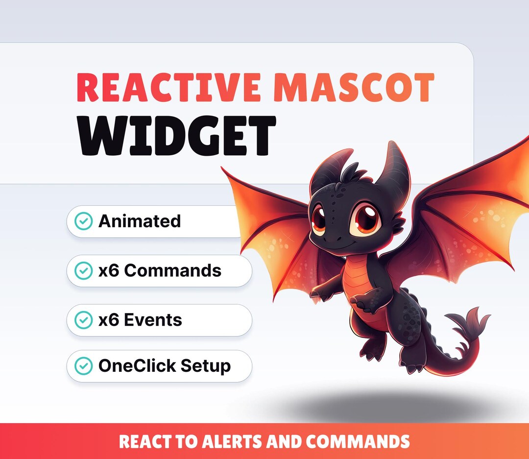 REACTIVE STREAM PET - Fire Dragon - Twitch Widget - Hd Files - Instant ...