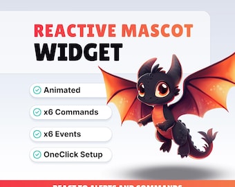 REACTIVE STREAM PET - Feuerdrache - Twitch Widget - Hd Files - Sofortiger Download - Einrichtung mit StreamElements // Kompatibel mit Obs