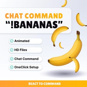 STREAM COMMAND WIDGET - Bananas - Chat Command for Twitch and Youtube // Instant Download