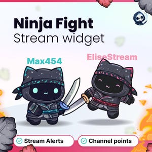 NINJA FIGHT - Widget para transmisiones en Twitch y YouTube - StreamElements (Descarga instantánea)