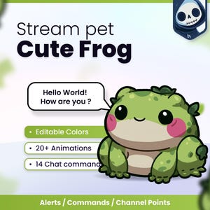 Reactive Stream Pet - Frog  // Chat Commands - Alerts - Channel Points // Twitch, Youtube and Kick