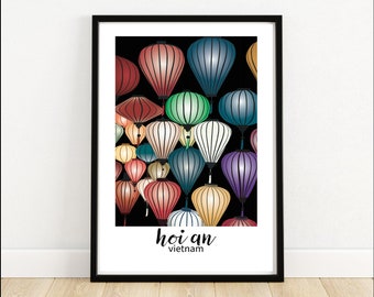 Travel Print, Wall Art, Hoi An Vietnam, Vietnamese lantern Wall Art, Travel Poster, Travel Art, City Print