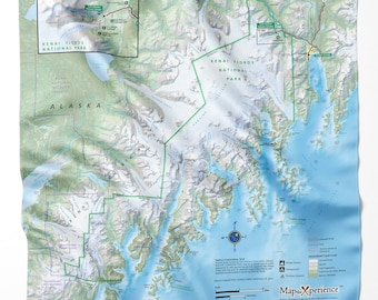 Kenai Fjords National Park Handy Map Bandana