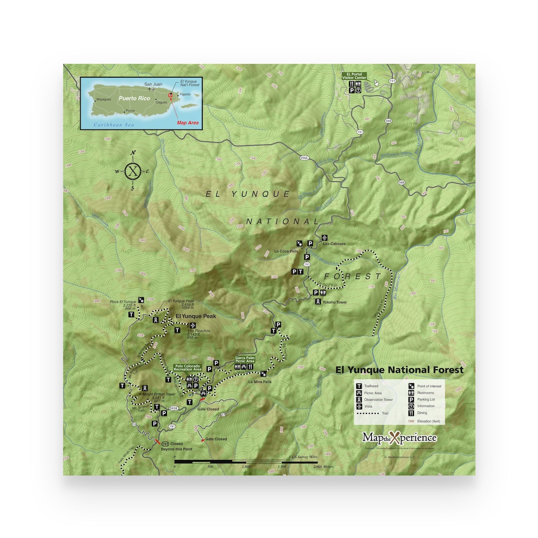 El Yunque National Forest Map Poster - Il 1080xN.5792232478 P62f 