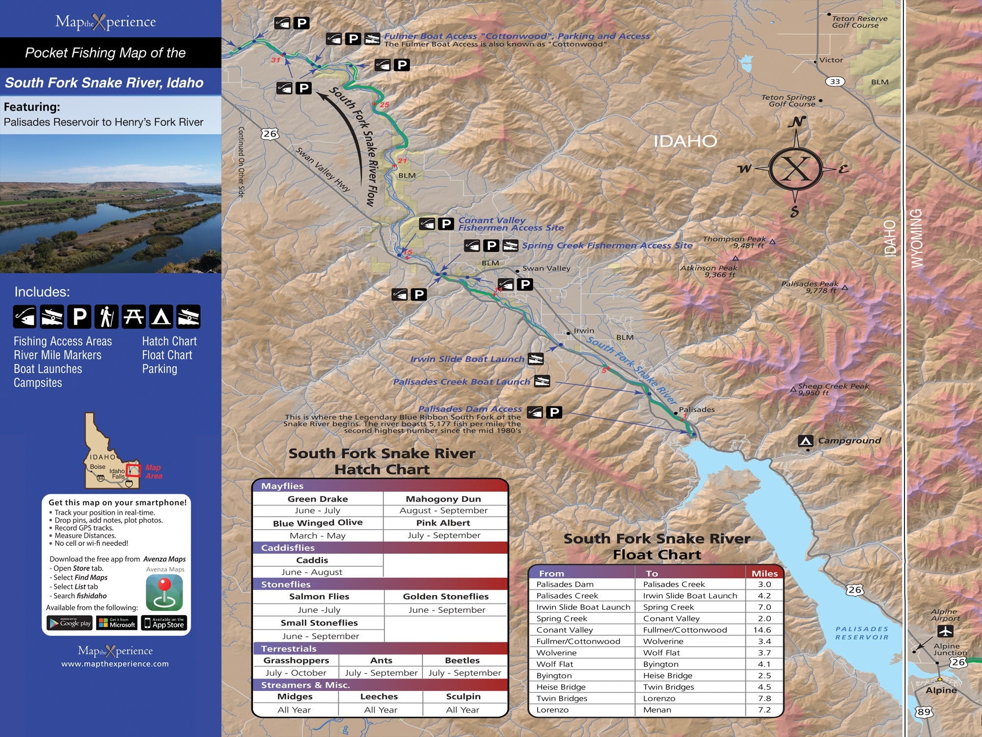 South Fork of the Snake River, Idaho Fishing Map Etsy