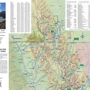 Glacier National Park Hiking Trail Map - Etsy
