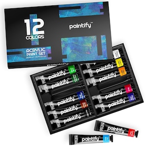 Premium Heavy Body Acrylic Paint Set, 48 Colors W/ Storage Box, Rich  Pigments, Metallic Paints for Canvas Painting 