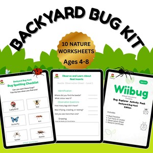 Paquete de actividades imprimibles para la búsqueda de insectos / Hojas de trabajo para niños exploradores de la naturaleza (Descarga digital)