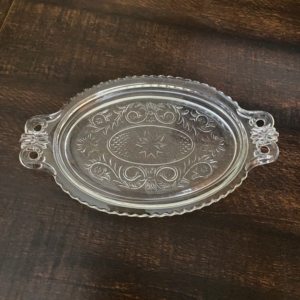 Duncan & Miller glass - cream and sugar tray