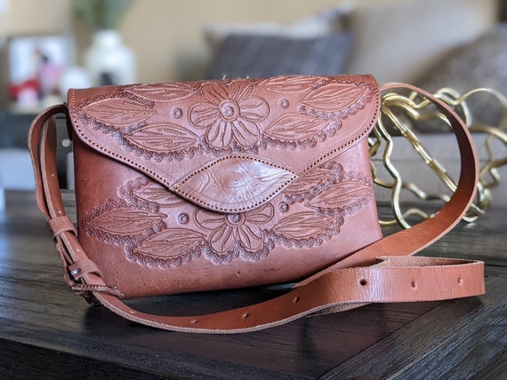 Mexican Leather Crossbody Purse, Bag, Real Leather Purse.