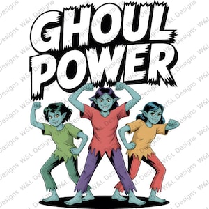 Ghoul Power PNG | Girl Ghoul Halloween Design | Spooky Cute Digital Download for Shirts & Mugs