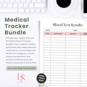 Printable Medical Tracker Medical Planner Bundle, Light Pink Planner ...