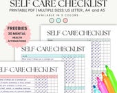 Printable Self Care Planner, Wellness Checklist PDF, Mental Health Worksheet, Daily Routine Tracker, Self Care Template JPG