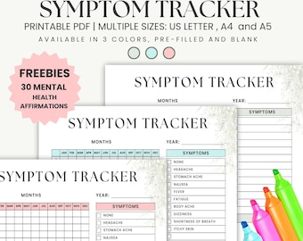 Symptom Tracker Printable: Health Journal & Symptom Log (PDF)