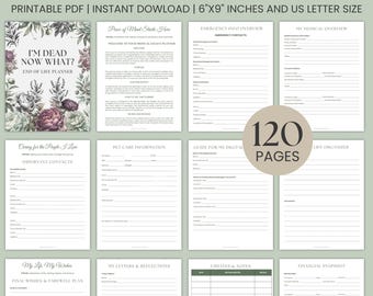 End of Life Planner Printable, Final Wishes Binder PDF, Legacy Planning Checklist, Estate Organizer