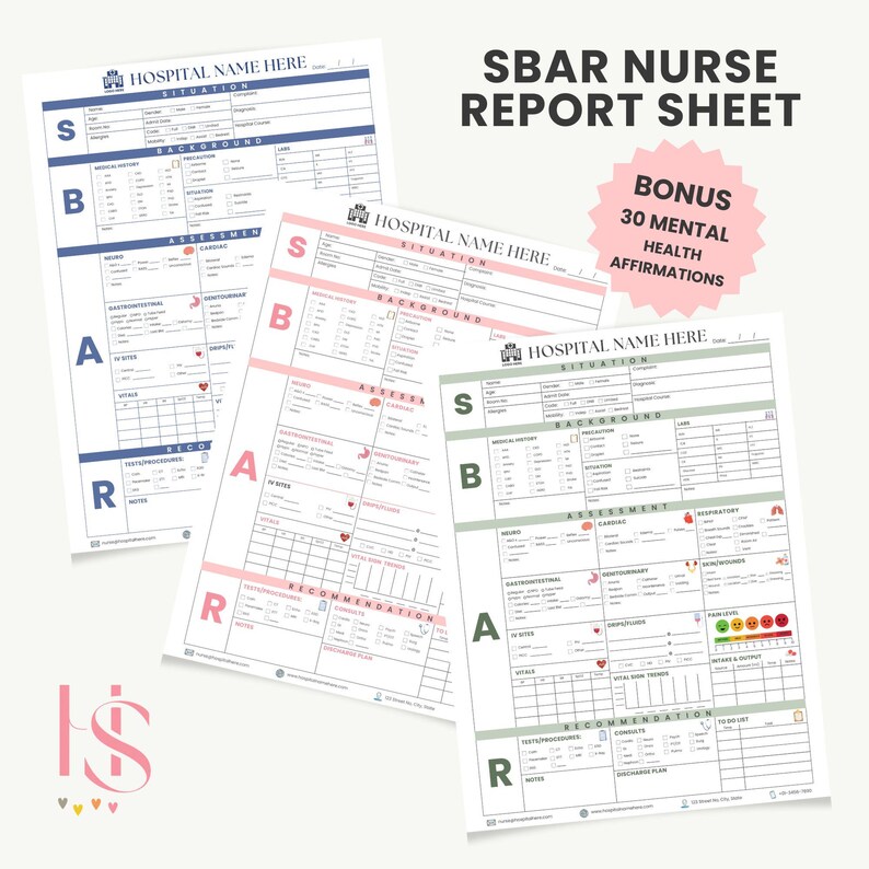 Editable SBAR Nurse Report Sheet Canva Template for Nurses Nursing ...