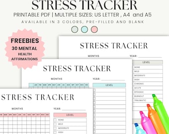 Printable Stress Tracker: Anxiety & Mood Journal (PDF)