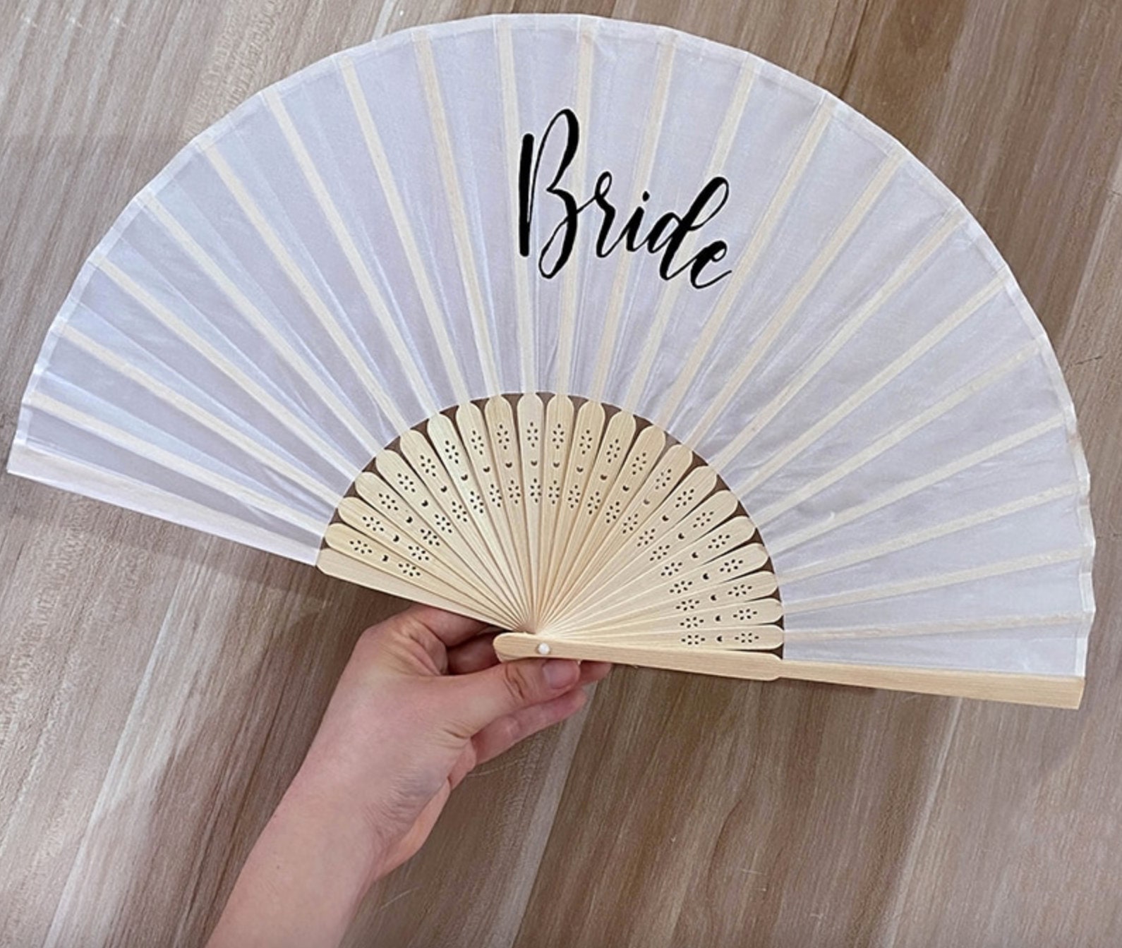 BRIDE Folding Hand Fan beach pool summer wedding engagement