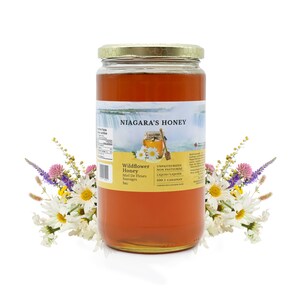 Niagara's Honey Wildflower Honey - 100% Pure Canadian, Unpasteurized, Local Golden Honey, perfect for Breakfasts, Baking and Desserts