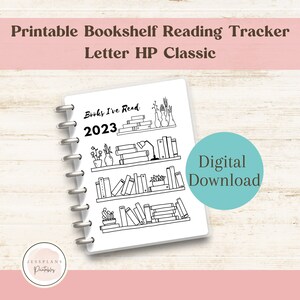 Plantilla imprimible de estantería / Carta, HP Classic / Book Tracker / Registro de lectura / Libros para leer / Descarga instantánea de PDF