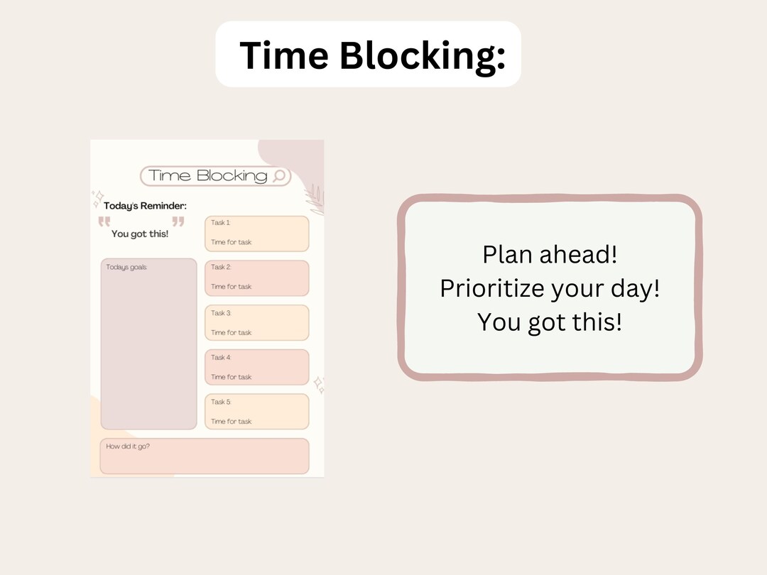 Time Blocking Worksheet - Digital Download - Printable - Etsy
