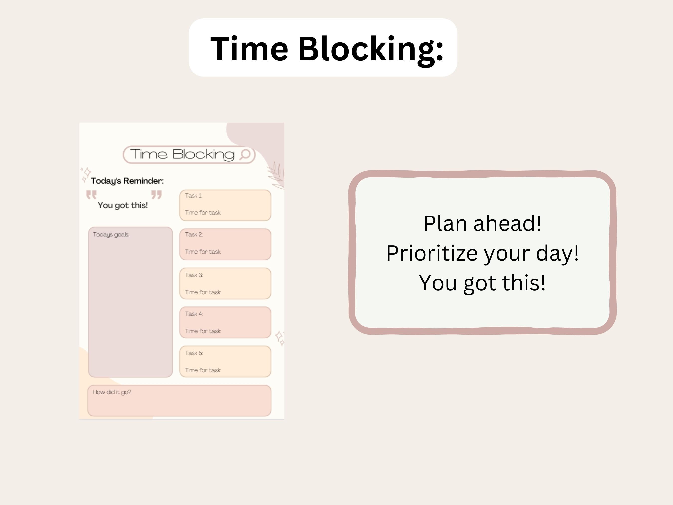 Time Blocking Worksheet - Digital Download - Printable - Etsy