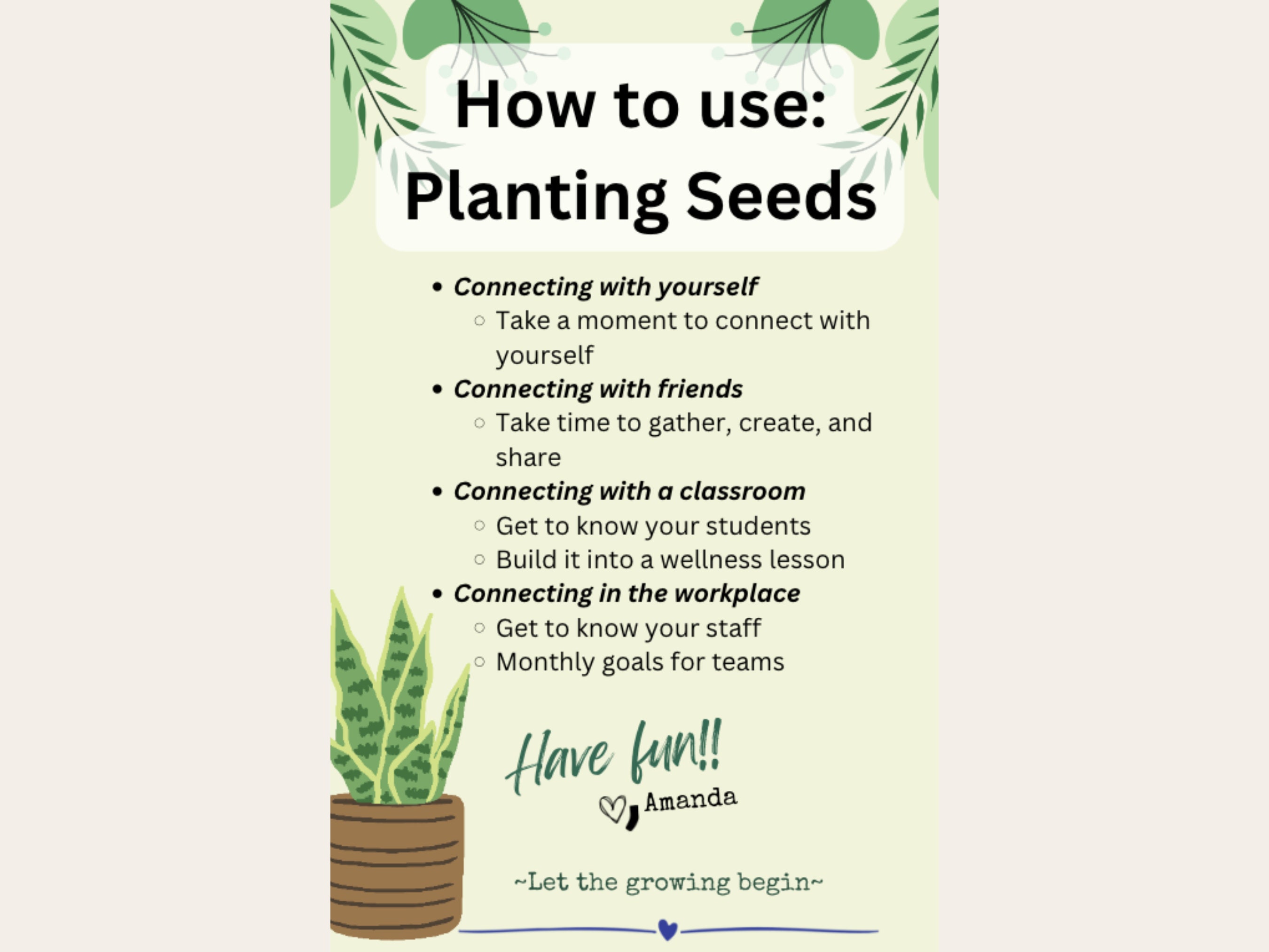 Planting Seeds - Goal Setting Workbook - Digital Download - Etsy