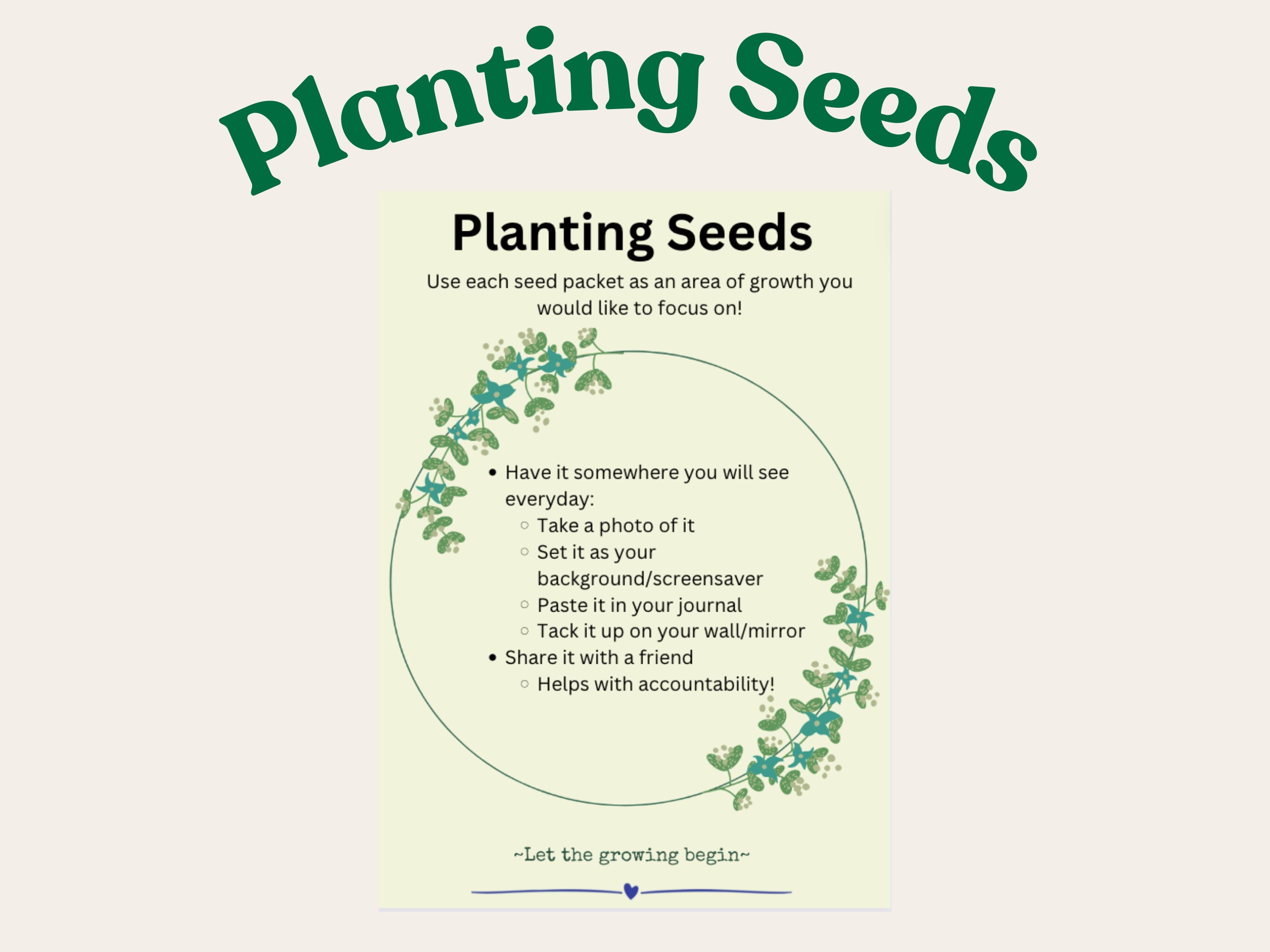 Planting Seeds - Goal Setting Workbook - Digital Download - Etsy