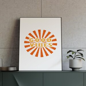 Pósteres enrollados de buenas vibraciones para decoración de pared, arte de pared retro, decoración estética del hogar como regalo para amigos, decoración de habitación, arte de energía positiva